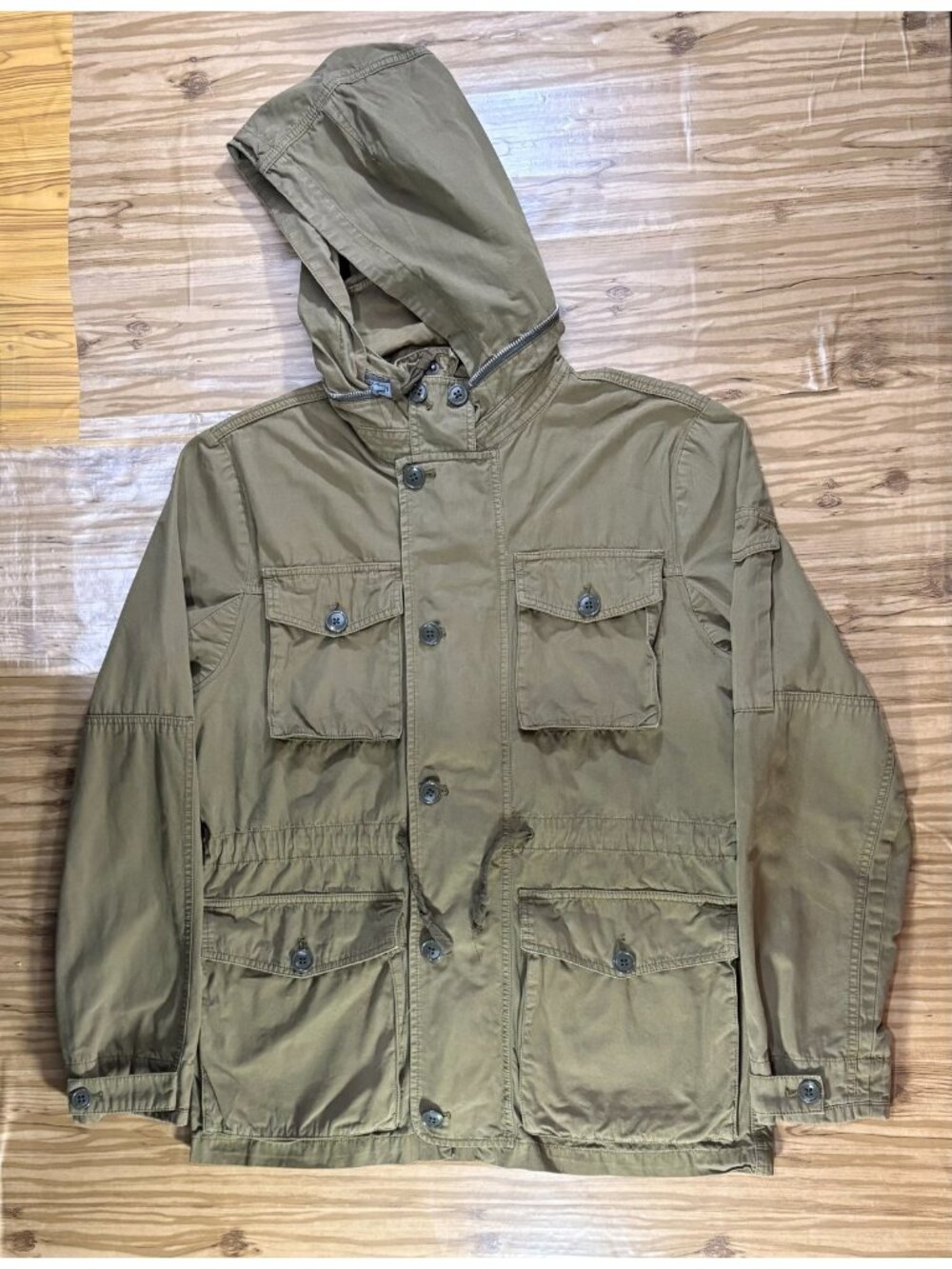 Wallace Barnes cotton Utility military field M-65 jacket size M color khaki